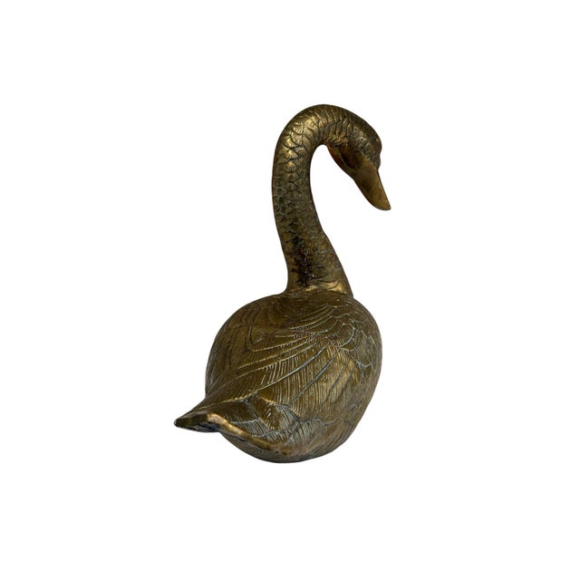 Vintage Large Brass Swan by Fritz Brass For Sale - Image 4 of 10
