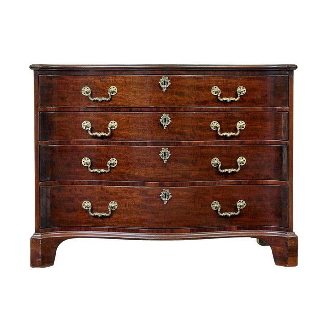 Antique George III Mahogany Serpentine Chest of Drawers, 1760 For Sale - Image 11 of 11