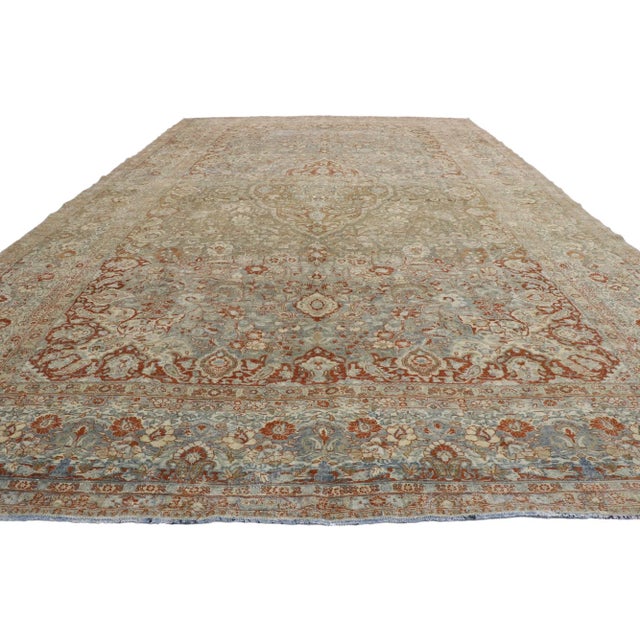 Modern Antique Persian Mashhad Rug - 10'11 x 17'08 For Sale - Image 3 of 10
