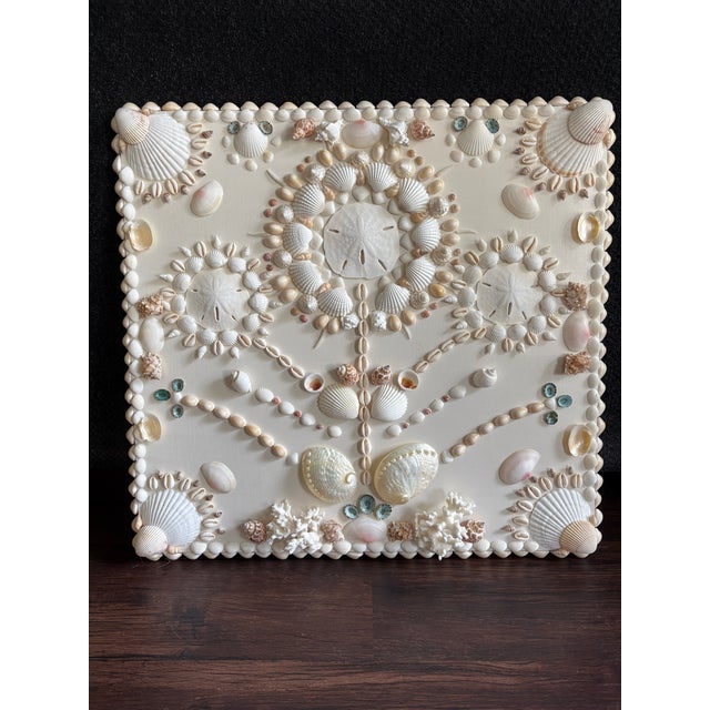 Not Yet Made - Made To Order Ivory Shell Panel 19x20”, Coastal Luxury Wall Art Panel For Sale - Image 5 of 10