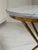 Gold Vintage Gilt Faux Bamboo Tripod Base Gueridon Drinks Table / Side Table With Carrara Marble Top For Sale - Image 8 of 18