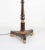 Floor lamp painted brown stain with gold color on embellishments. Tripod feet, each a carved wooden scroll. size：13" * 13"...