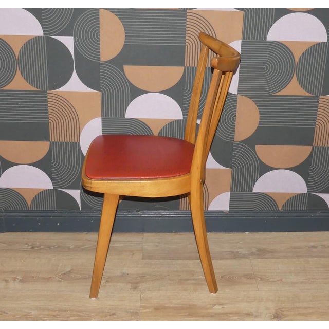 Kitchen Chair in Acella Red Mottled, 1950s For Sale - Image 4 of 10