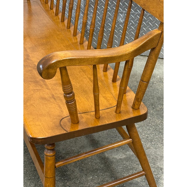 1960s Mid 20th Century Bent Bros Colonial Maple Bench For Sale - Image 5 of 10