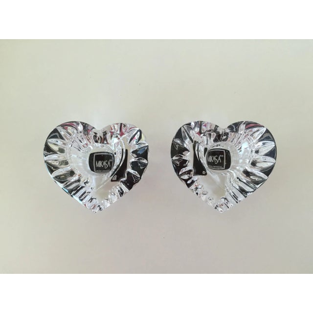 Vintage Crystal Heart-Shaped Candle Holders -a Pair For Sale In San Diego - Image 6 of 6