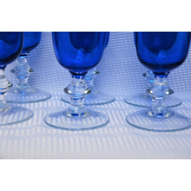 Vintage Royal Blue Wine Glasses Set of 11 Chairish
