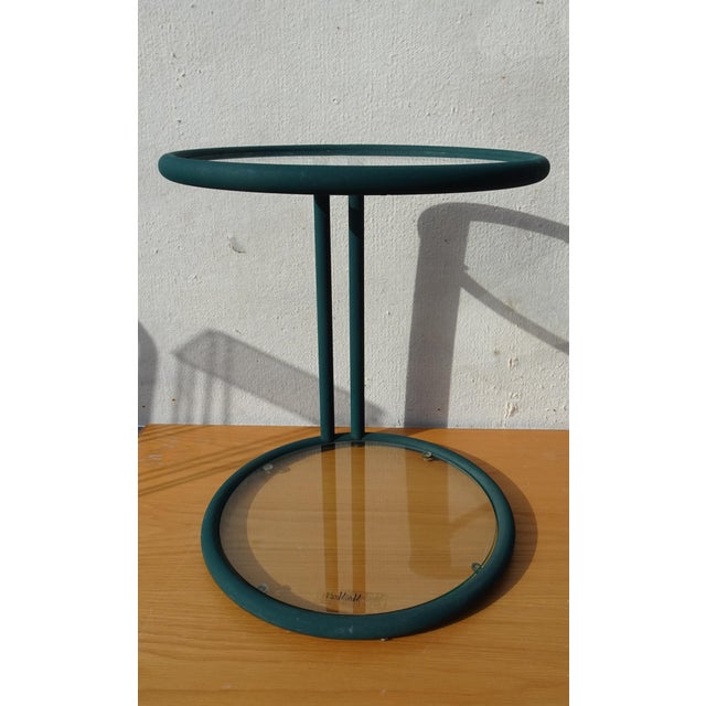 Forest Green Green Lacquered Side Table by Mobil Metal, Italy, 1980s For Sale - Image 8 of 14