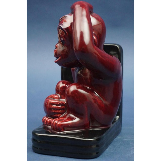 Black Art Deco Ceramic Monkey Bookends by Michael Powolny for Wiener Keramik, Austria, 1920s, Set of 2 For Sale - Image 8 of 18