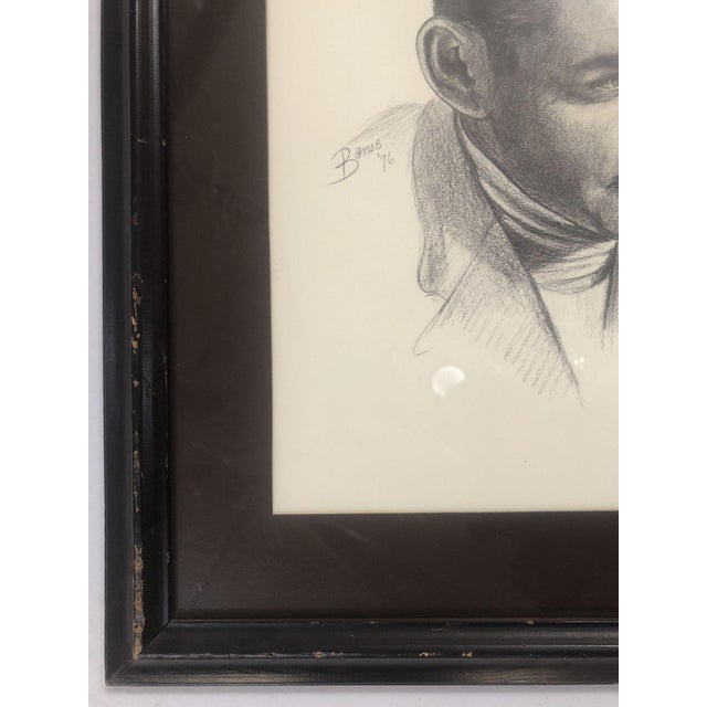 Mid-Century Modern 1976 Glen Fortune Banse Portait of Clark Gable Lithograph Print Framed For Sale - Image 3 of 4