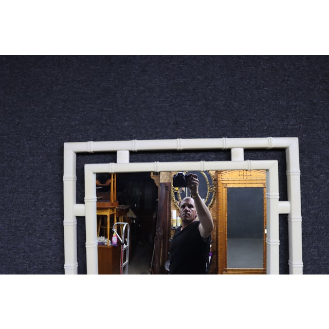 Drexel Attributed Hollywood Regency Faux Bamboo Wall Mirror For Sale In Philadelphia - Image 6 of 10