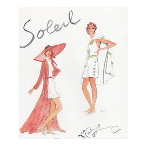 1936 French Summer Beach Fashion Print by Domergue