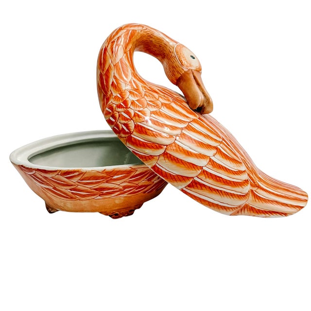 Vintage Famille Rose Goose Form Tureen For Sale - Image 4 of 10