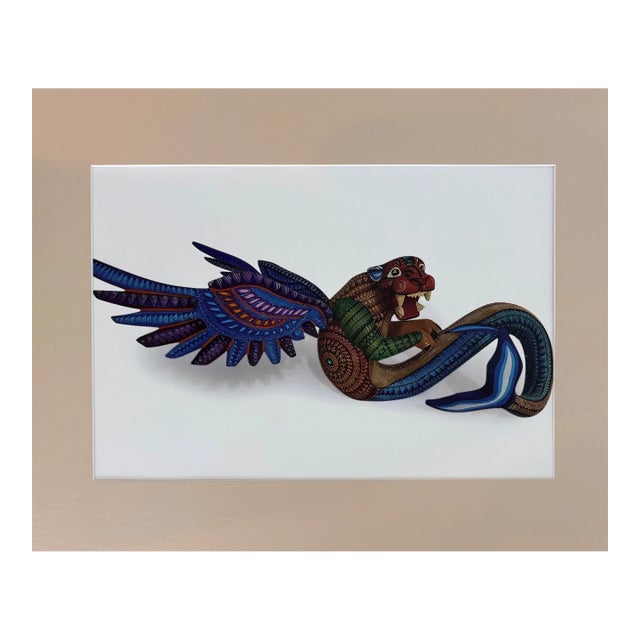 Jaguar Eagle Fish: Ltd Edition Print of Oaxacan Alebrije Carving in 16x20 Mat For Sale