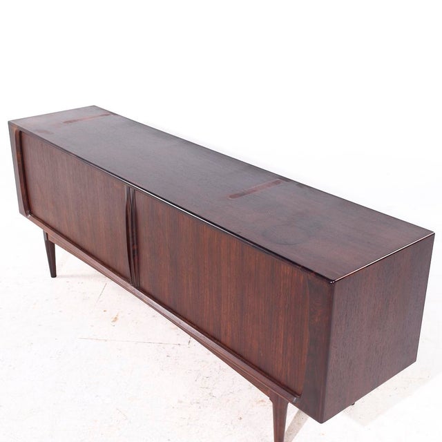 Bernhard Pedersen Mid Century Danish Rosewood Tambour Door Credenza and Hutch For Sale - Image 9 of 10