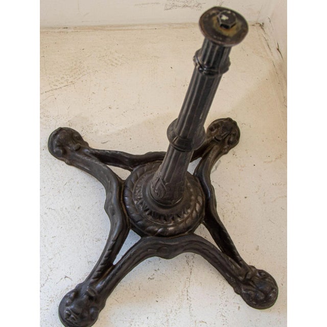 1920s Antique French Cast Iron Bistro Table Stand a Pair For Sale - Image 11 of 13