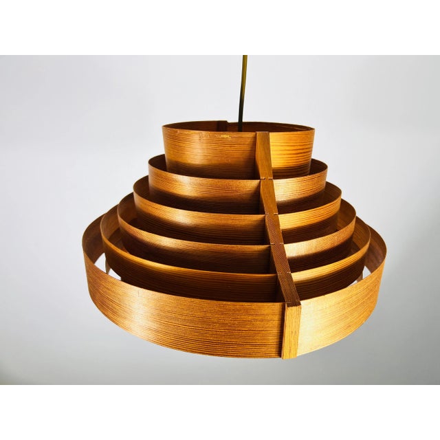 Mid-Century Wooden Pendant Lamp by Hans-Agne Jakobsson, Sweden, 1960s For Sale - Image 11 of 12