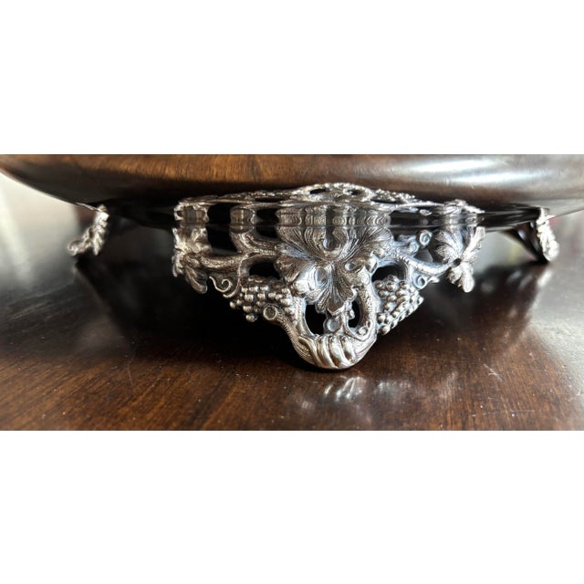 Vintage Reed & Barton Silver Plated Sheridan Footed Centerpiece Fruit Bowl/Fruit Bowl-11.25”x3.25” For Sale In Baltimore - Image 6 of 12