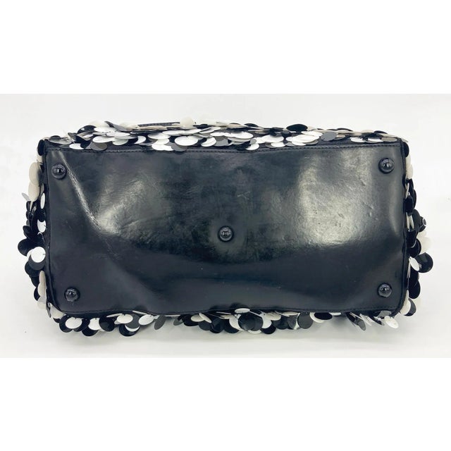 Animal Skin Valentino Black and White Paillette Sequin Tote For Sale - Image 7 of 12