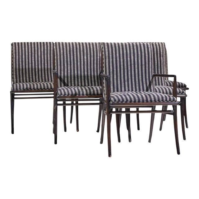 Robsjohn Gibbings for Widdicomb Mid Century Ebonized Walnut Dining Chairs - Set of 6 For Sale