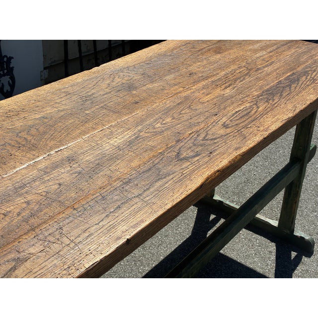 Pine Double Stretcher Base Work Table For Sale - Image 14 of 14