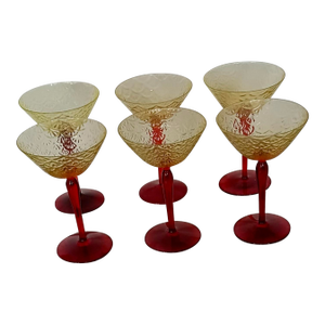 Vintage Pukeberg Champagne Glasses - Set of 6