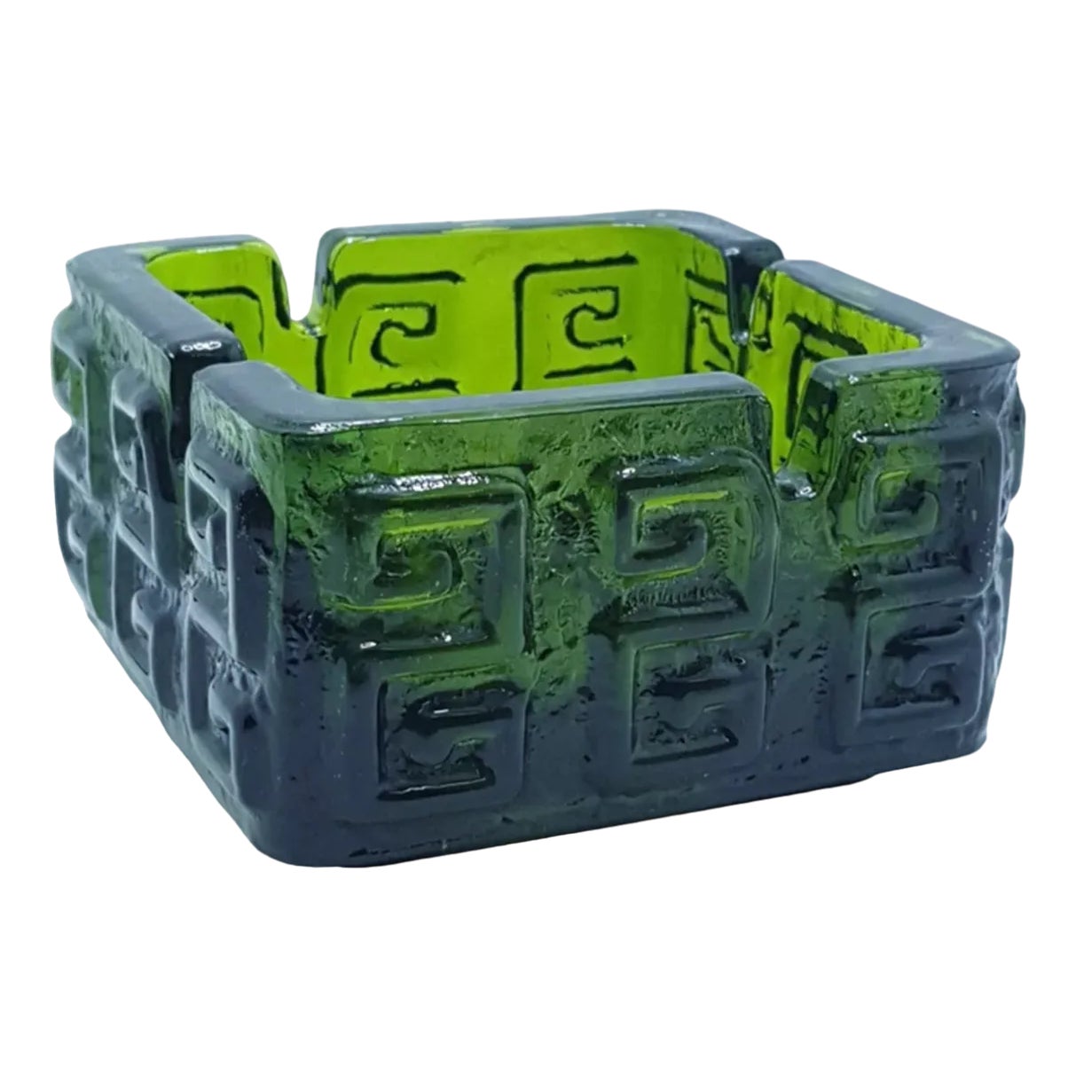 Green Glass Block Ashtray by Tamara Aladin for Riihimaen Lasi Oy | Chairish
