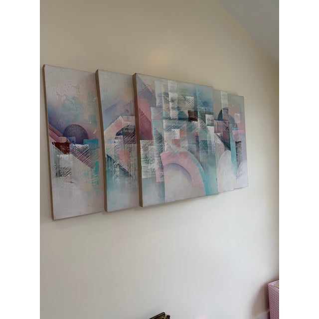 1980s Vintage Stack Canvas Art For Sale - Image 12 of 14
