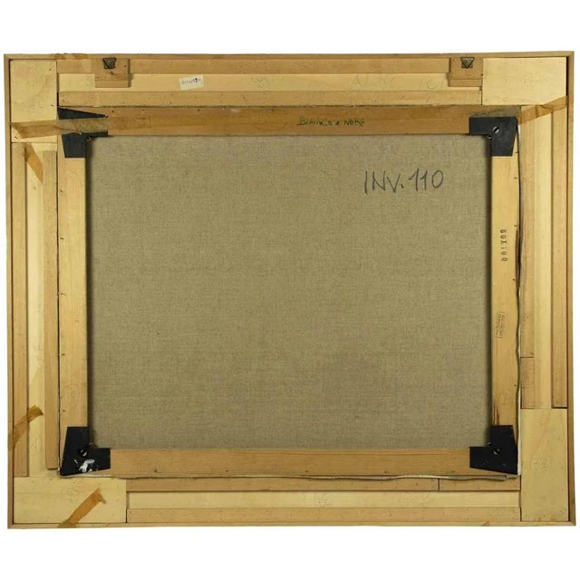 Modern Leo Guida, Black and White, Oil on Canvas, 1970s For Sale - Image 3 of 4