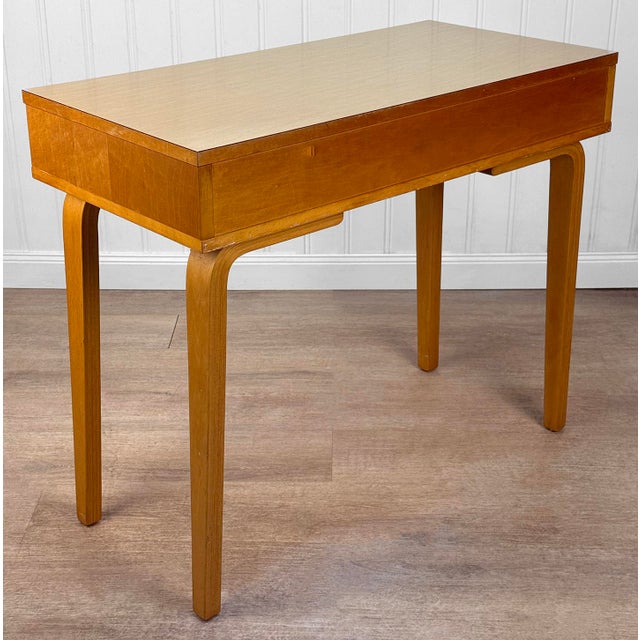 Mid 20th Century Mid-Century Modern Thonet Bentwood Blonde Console Table Writing Desk For Sale - Image 5 of 11