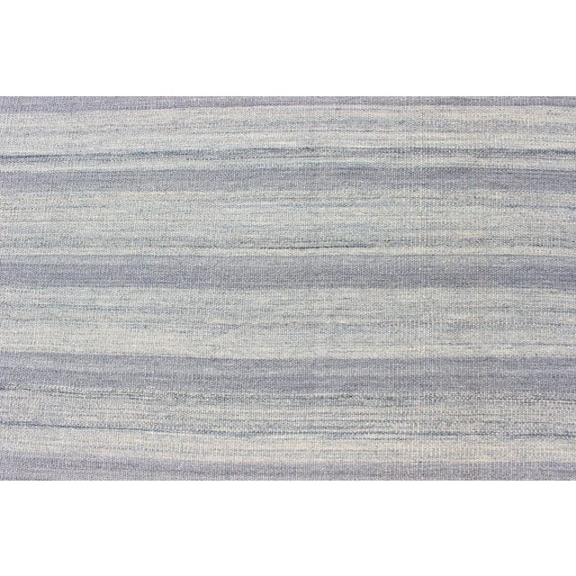 Gray Large Kilim in Variegated Striped With Modern Design 9'10 X 13'2 For Sale - Image 8 of 11