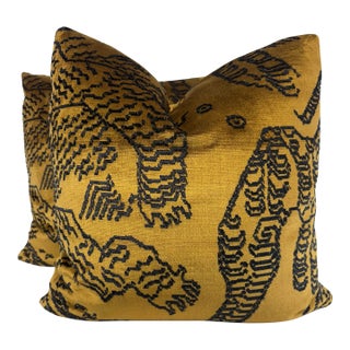 Dedar "Tiger Mountain" in Fauve 22" Pillows-A Pair For Sale