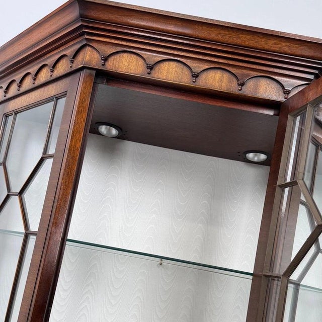Antique English Mahogany Glazed Display Cabinet, 1900s For Sale - Image 6 of 11