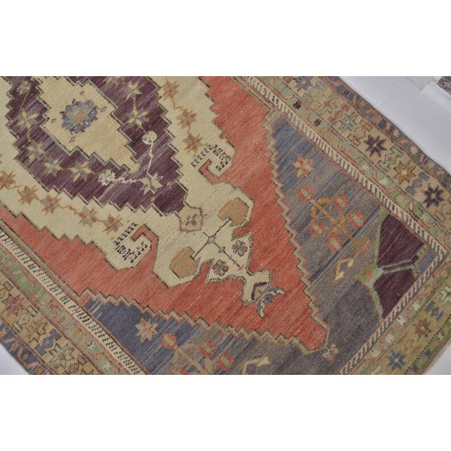 Oushak Vintage Area Carpet For Sale - Image 9 of 10