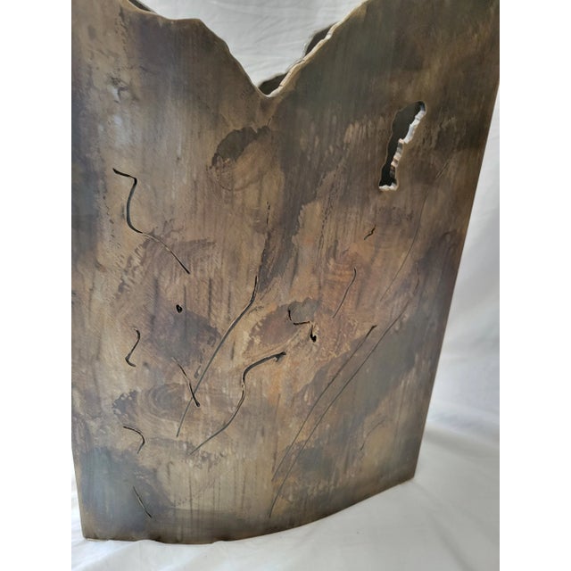 Brass Michael Burns Brutalist Torch Cut Vase For Sale - Image 8 of 10