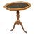 Late 20th Century Vintage Embossed Leather Pie Crust Top Tripod Pedestal Side Table For Sale