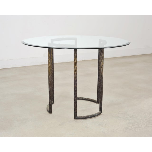 Late 20th Century Thomas Pheasant for McGuire Faux Bois Bronze Center Dining Table For Sale - Image 5 of 18