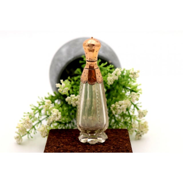 Perfume Bottle, Made of Glass and 15k Gold For Sale - Image 6 of 6