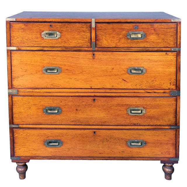 Victorian Mahogany Campaign Chest For Sale In Boston - Image 6 of 11