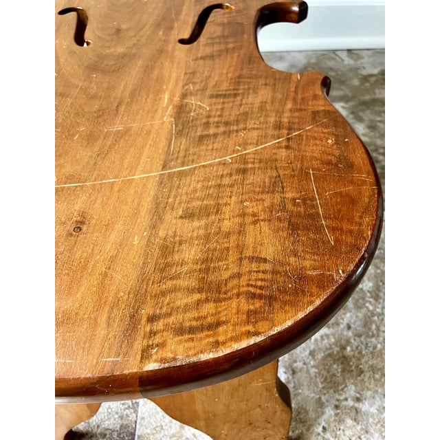 Vintage 1976 Amana Furniture Solid Walnut Violin-Shaped Hearth Bench / Footstool For Sale - Image 10 of 18