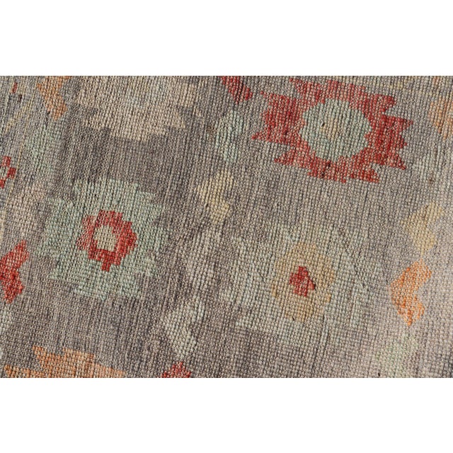 Modern Runner by Keivan Woven Arts Sub-Geometric Diamond Design in Multicolor 2'9 X 9'8 For Sale In Atlanta - Image 6 of 11