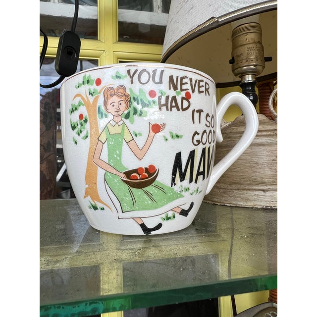 Ceramic Vintage Mid-Century Modern Oversized Novelty "Maw" Coffee Mug For Sale - Image 7 of 8