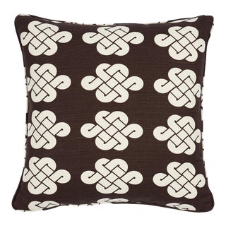 Schumacher Penelope Knot 20" Pillow in Brown For Sale