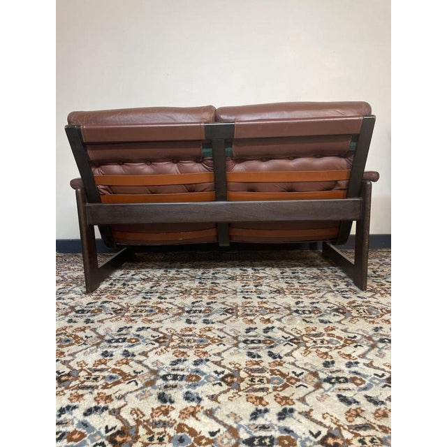 Scandinavian Leather Two-Seater Sofa, 1970s For Sale - Image 6 of 7