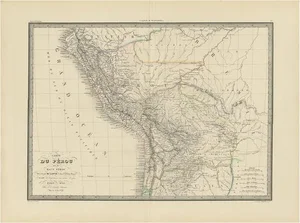 Antique Map of Peru, Ecuador and Bolivia by Lapie, 1842