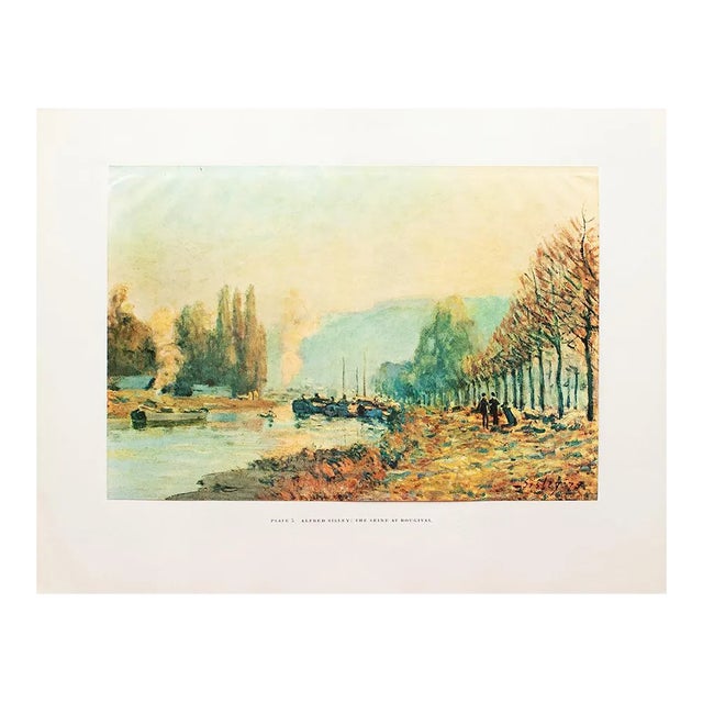 1950s After Alfred Sisley "The Seine at Bougival", First Edition Swiss Full-Color Print For Sale
