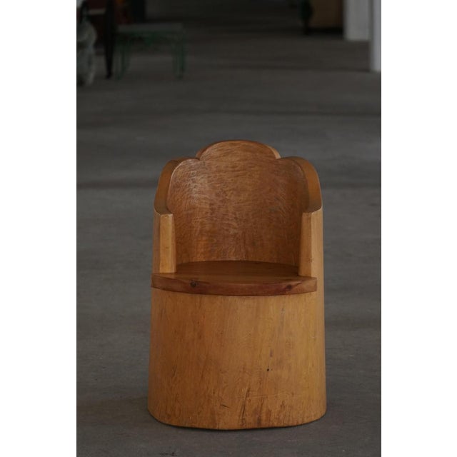 Swedish Modern Wabi-Sabi Style Stump Chair in Pine, 1960s For Sale - Image 6 of 17