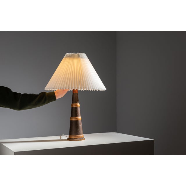 Metal Scandinavian Tapered Copper and Brass Table Lamp, 1960s For Sale - Image 7 of 15