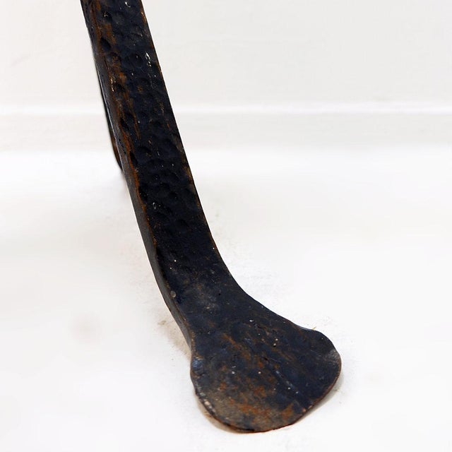 Large Hammered Wrought Iron Fireplace Set, Set of 5 For Sale - Image 10 of 14