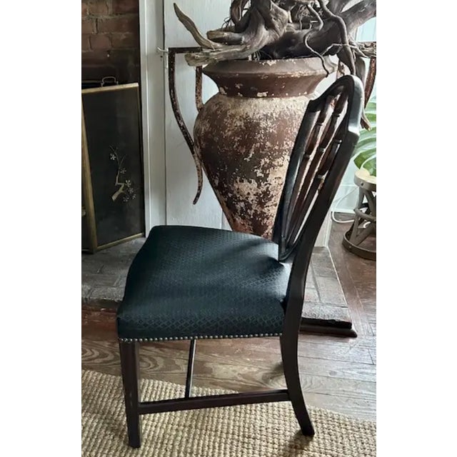 Mid 20th Century Federal Shield Back Chair With Inlaid Marquetry and Nailheads For Sale - Image 5 of 11