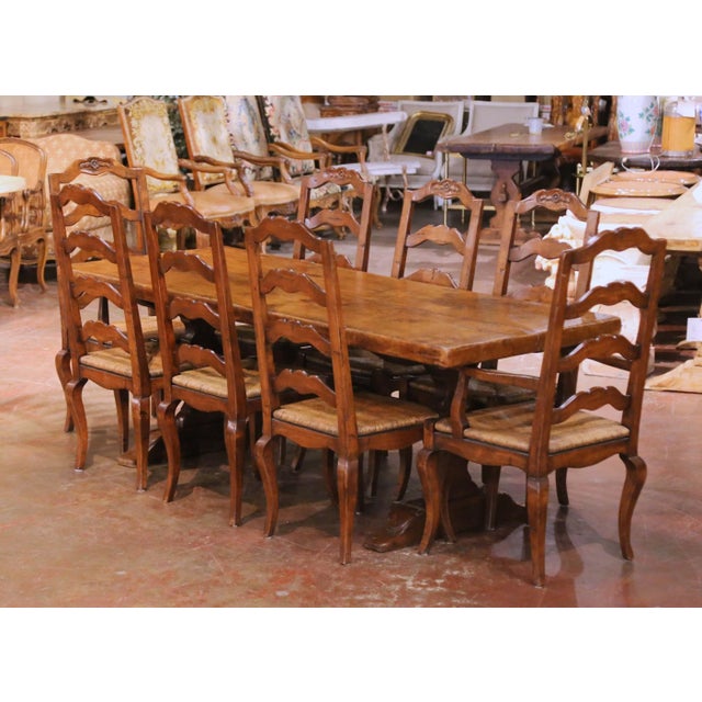 Late 19th Century 19th Century French Louis XIII Oak Refectory Monastery Dining Table For Sale - Image 5 of 10